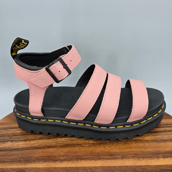 Dr. Martens Shoes - Dr Martens Blaire Sandals Women's 10 Pink Leather Ankle Strap Platform Comfort